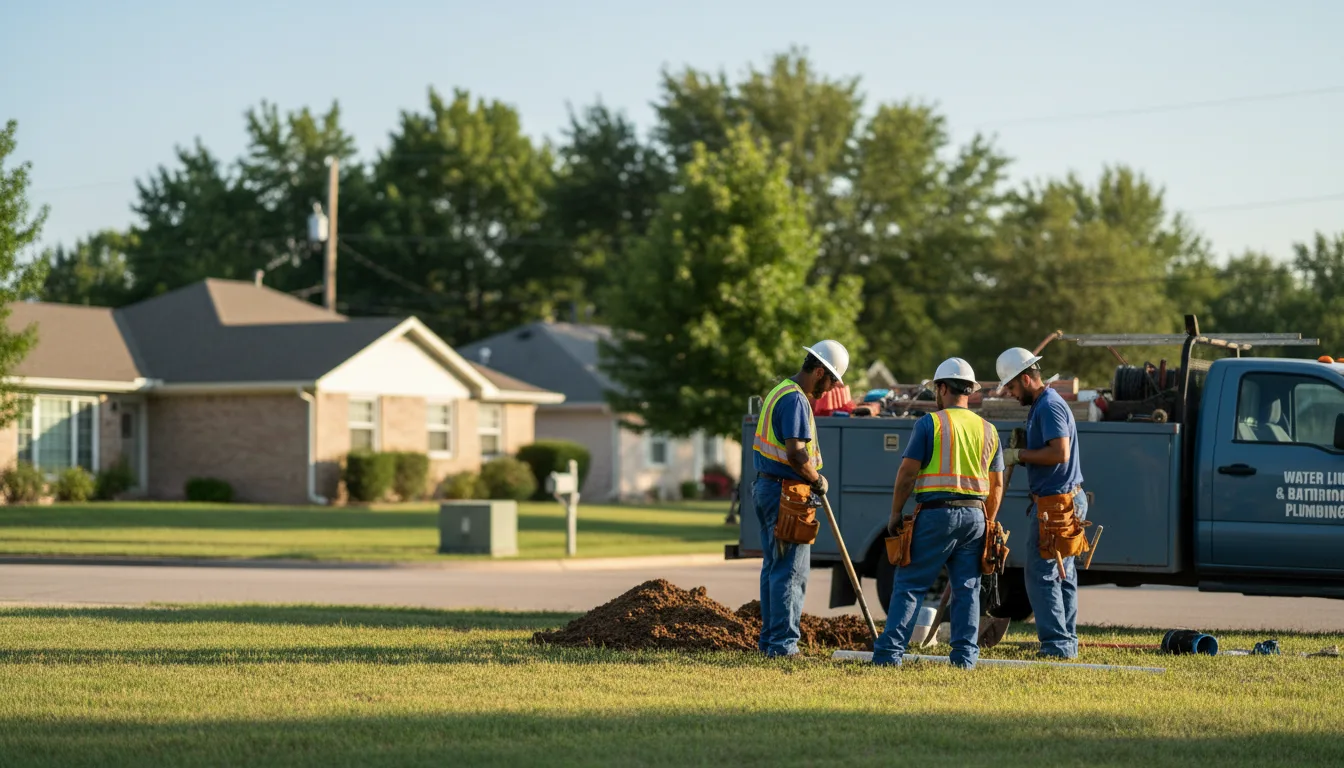 Residential water line and bathroom plumbing service in Cheyenne, OK